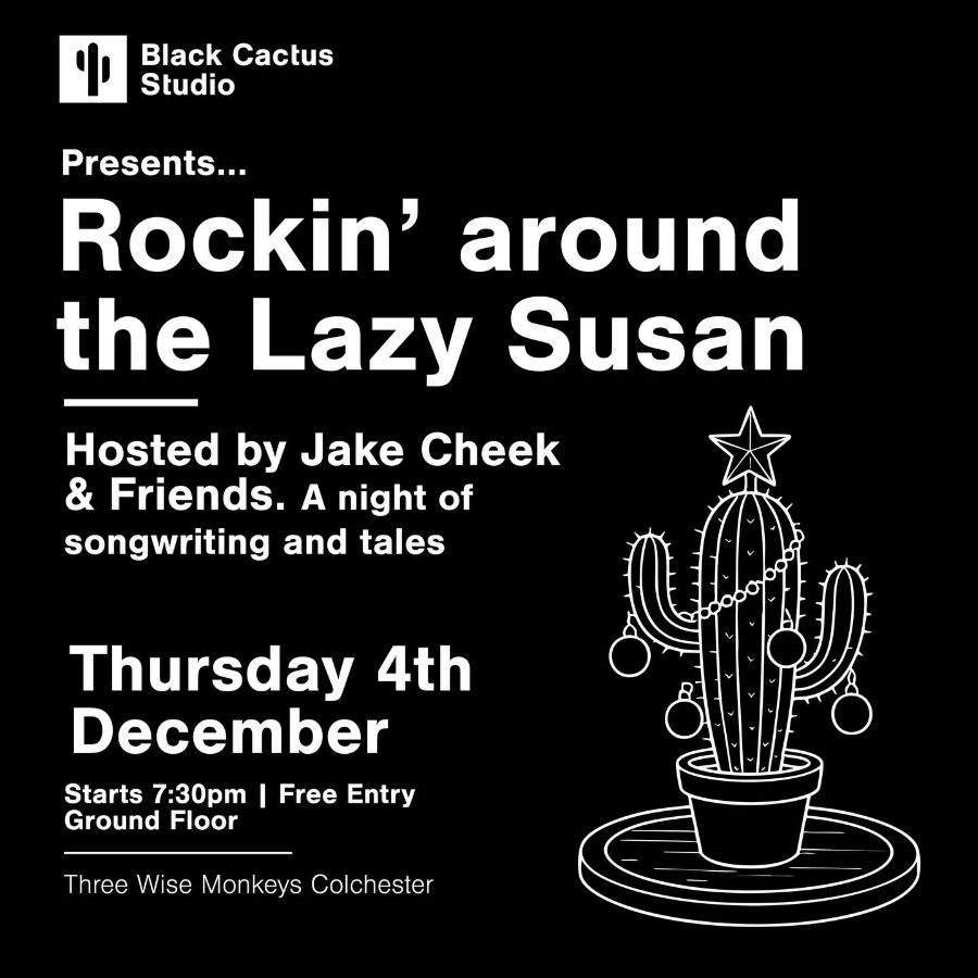 Rockin’ Around the Lazy Susan poster, Jake Cheek & Friends at TWM Colchester